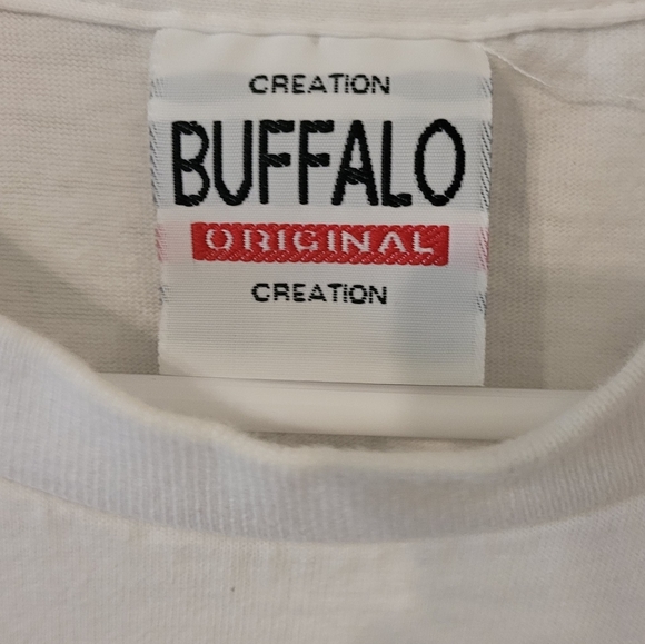 Buffalo David Bitton Tshirt Tee Top S/M White Logo Made in Canada - Picture 3 of 4